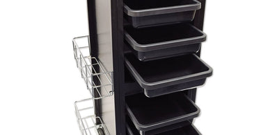 5-Tray Lockable Solid Metal Salon Trolley with Station Mat by Celebrity on Pure Spa Direct