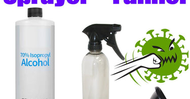 70% Alcohol 32 oz and 16 oz Trigger Sprayer Bundle with Easy Fill Funnel for Spas and Salons