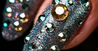 A selection of vibrant nail art rhinestones