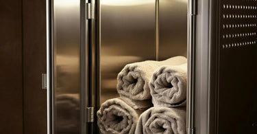 Hot towel warmer with towels inside