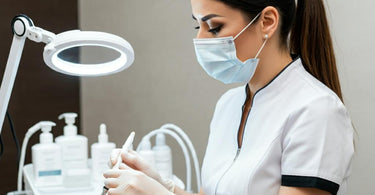 An esthetician providing a skincare treatment in a spa environment, representing essential skills needed for success