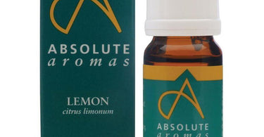 Absolute Aromas Lemon Essential Oil 10 mL bottle for professional spa and salon aromatherapy treatments