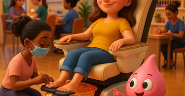 Ampro Pedicure Spa with luxurious white chair and built-in foot bath for professional salons