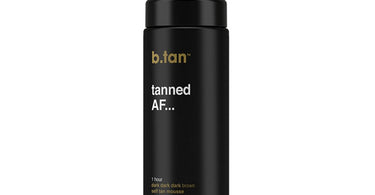 B.Tan Tanned AF Self Tan Mousse in 6.7 fl. oz. professional sunless tanning product displayed on a white background