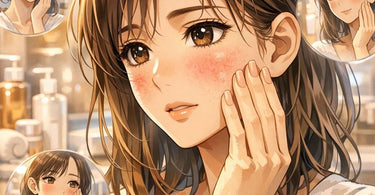 Close-up of esthetician applying a soothing, hydrating serum to client's red, sensitive skin in a professional spa treatment room