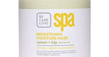 BCL Spa Pedicure Mask in Lemon and Lily scent, 64 oz professional size with pump, shown on a spa table with pedicure tools