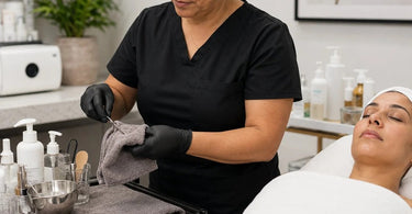 Benefits of rotating older towels into utility use, showing towels for cleaning and salon tasks.
