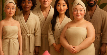 Diverse group of clients receiving spa treatments in an inclusive beauty environment