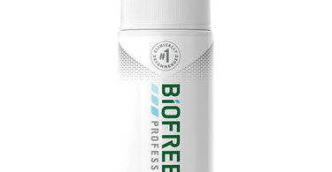 Biofreeze Professional Pain Relieving Roll-On bottle with green cap on a pure white background