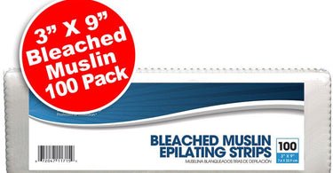 Bleached Muslin Epilating Strips for professional waxing - 100 pack