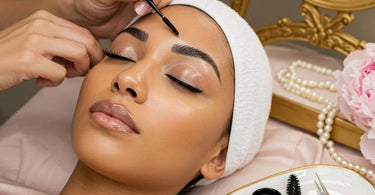 Bridal brow perfection with shaping, tinting, and lamination for stunning wedding brows