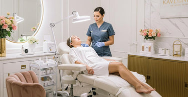 A spa professional building trust with a waxing client in a serene treatment room