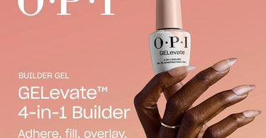 Nail technician applying builder gel to repair damaged nails with precision tools