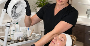 Pure Spa Direct professional spa fan providing client comfort and airflow in a serene spa treatment room environment