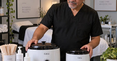 Solo esthetician choosing the right wax warmer size for professional waxing services