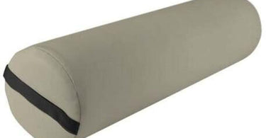 Custom Craftworks Classic Full Round Ankle Bolster shown supporting legs on massage table