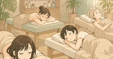 Woman sleeping peacefully in a well-made bed, illustrating common client sleep postures for spa professionals