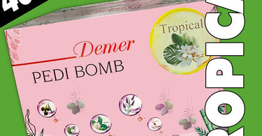 Demer Fizzy Pedi Bomb Tropical - Effervescent foot soak tablets for spa pedicures