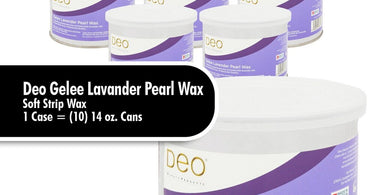 Deo Professional Gelee Lavander Pearl Wax - Soft Strip Wax, case of 10 14 oz. cans for professional salon and spa use, available at Pure Spa Direct.