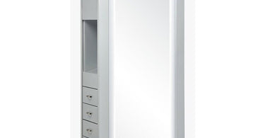 DIR Adonis Double LED Lighted Styling Station - SILVER, a sleek and modern salon styling station with adjustable LED lighting.