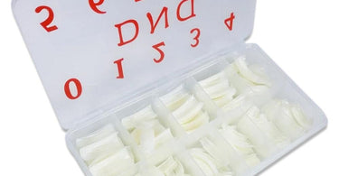 DND Natural Tip Box of 550 Pieces in sizes 0 to 10 for professional nail enhancements