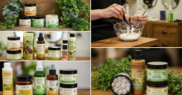Eco-friendly hair coloring products displayed in a salon setting