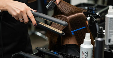 Essential equipment for hair straightening treatments in a professional salon setting