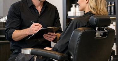 Heavy Duty Hydraulic Styling Chair displayed in a modern salon setting at Pure Spa Direct
