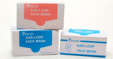 Box of 50 Face Mask 3 Ply by KL Manufacturing displayed on a clean white surface for salon safety