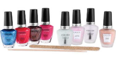 Fantasea Basic Nail Polish Kit featuring an array of professional nail polish colors in a clear display case on a neutral background.