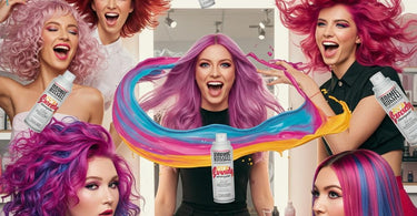 Jerome Russell Temporary Hair Sprays in vibrant colors for salon professionals