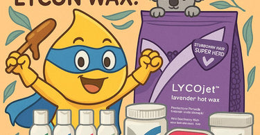 Lycon Wax products displayed on a spa tray, showcasing smooth hair removal solutions for professionals