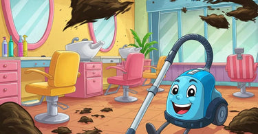 Fantasea Hair Vacuum in a salon setting