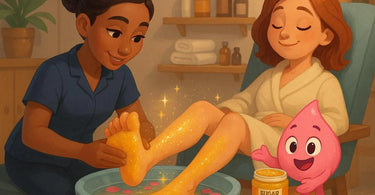 La Palm Professional Pedi Scrub transforming rough feet into smooth, radiant skin