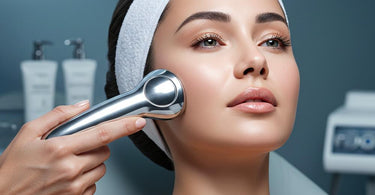 Professional galvanic facial machine in use during spa treatment
