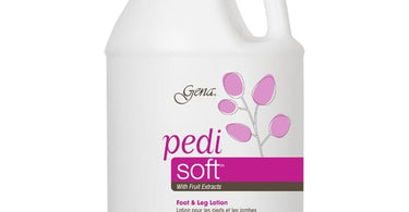 Gena Pedi Soft Lotion with Fruit Extracts 1 Gallon Bottle on White Background
