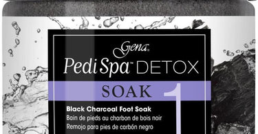 Gena Pedi Spa Detox Black Charcoal Soak 15.5 oz for professional pedicures - detoxifying foot soak from Pure Spa Direct