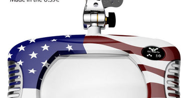 Green-Lite® 7" x 5.25" American Flag Rectangular LED Magnifier with 43" Reach