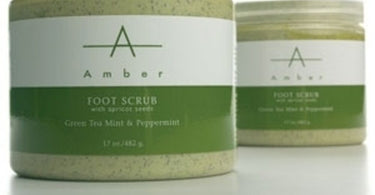 Green Tea Mint Peppermint Foot Scrub 64 oz by Amber Products professional size container