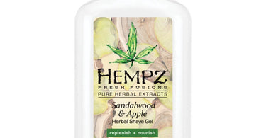 Hempz Sandalwood and Apple Shave Gel bottle for professional barber and salon use