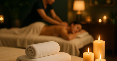 Spa therapist giving a hand massage during checkout to increase client tips