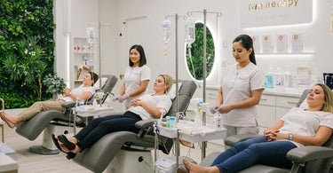 IV therapy session in a spa setting