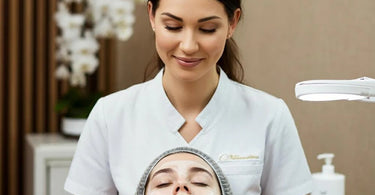Esthetician attending to a client in a spa setting