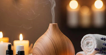 A serene spa setting with an aroma diffuser enhancing the ambiance