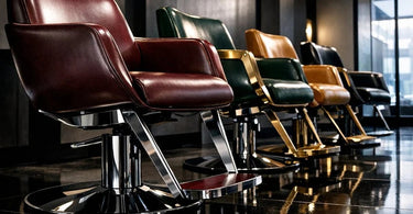 A stylish and modern salon interior featuring a variety of elegant chairs and furniture, creating a cohesive and inviting signature look for a spa or salon.