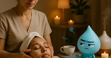 Spa therapist performing a mindful hand massage with essential oils in a serene treatment room