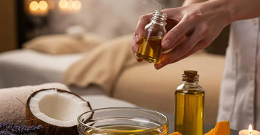 Seasonal scents for spa treatments, featuring essential oils and aromatherapy products