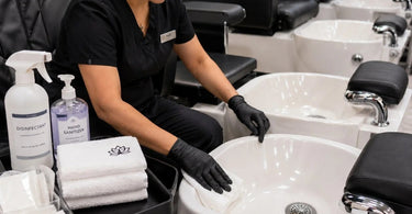 Sparkling clean pedicure bowl ready for clients in a professional salon setting