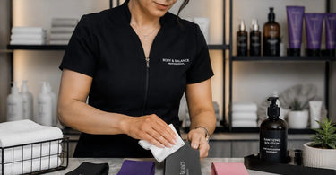 A collection of color-coded professional resistance bands for rehabilitation and fitness, featuring Theraband and other brands, showcasing proper care and maintenance.
