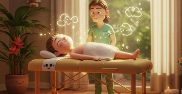 Living Earth Crafts luxury massage table in a serene spa setting